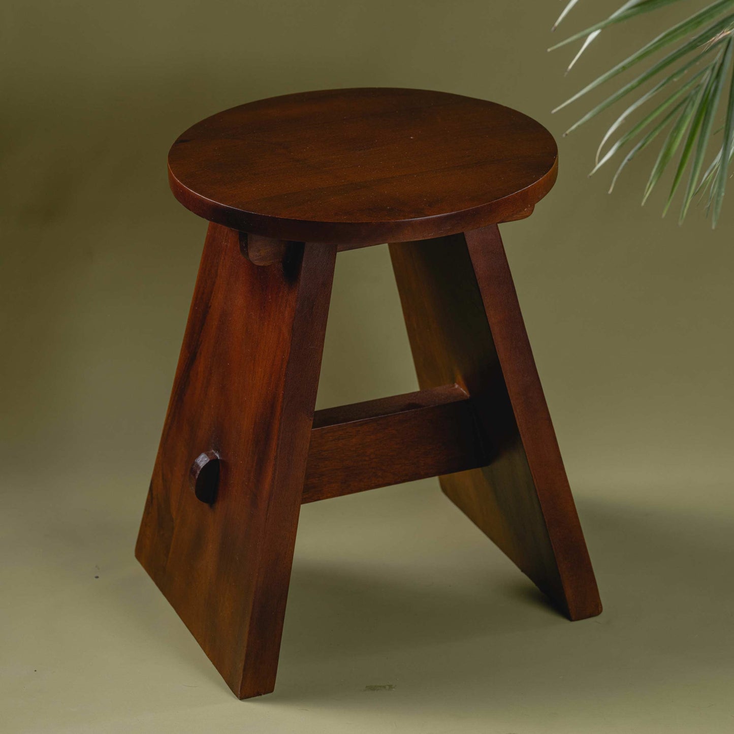 Burj - Two-legged handcrafted wooden stool