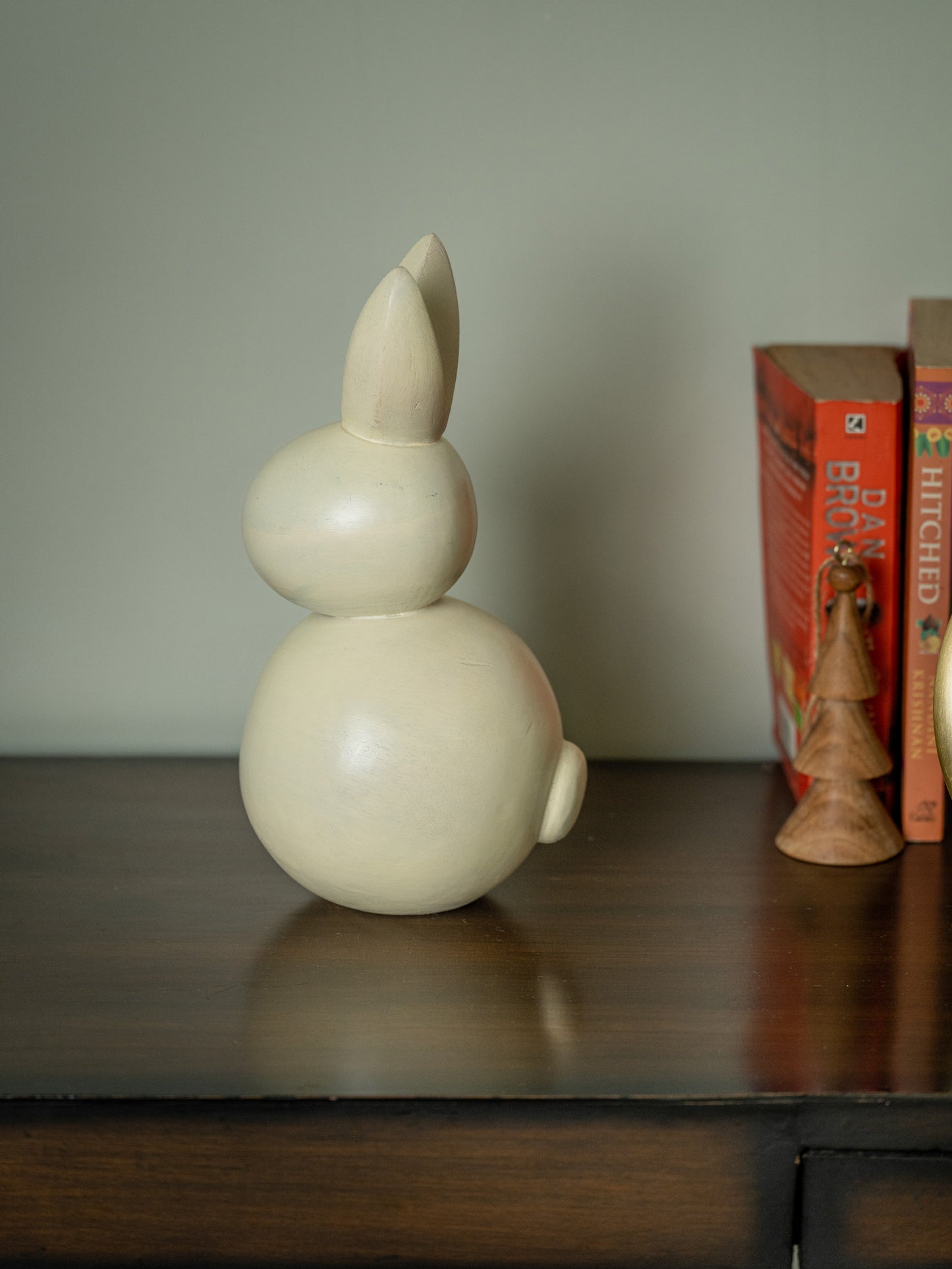 Gosh - Set of 2 White Wooden Rabbits for Decor