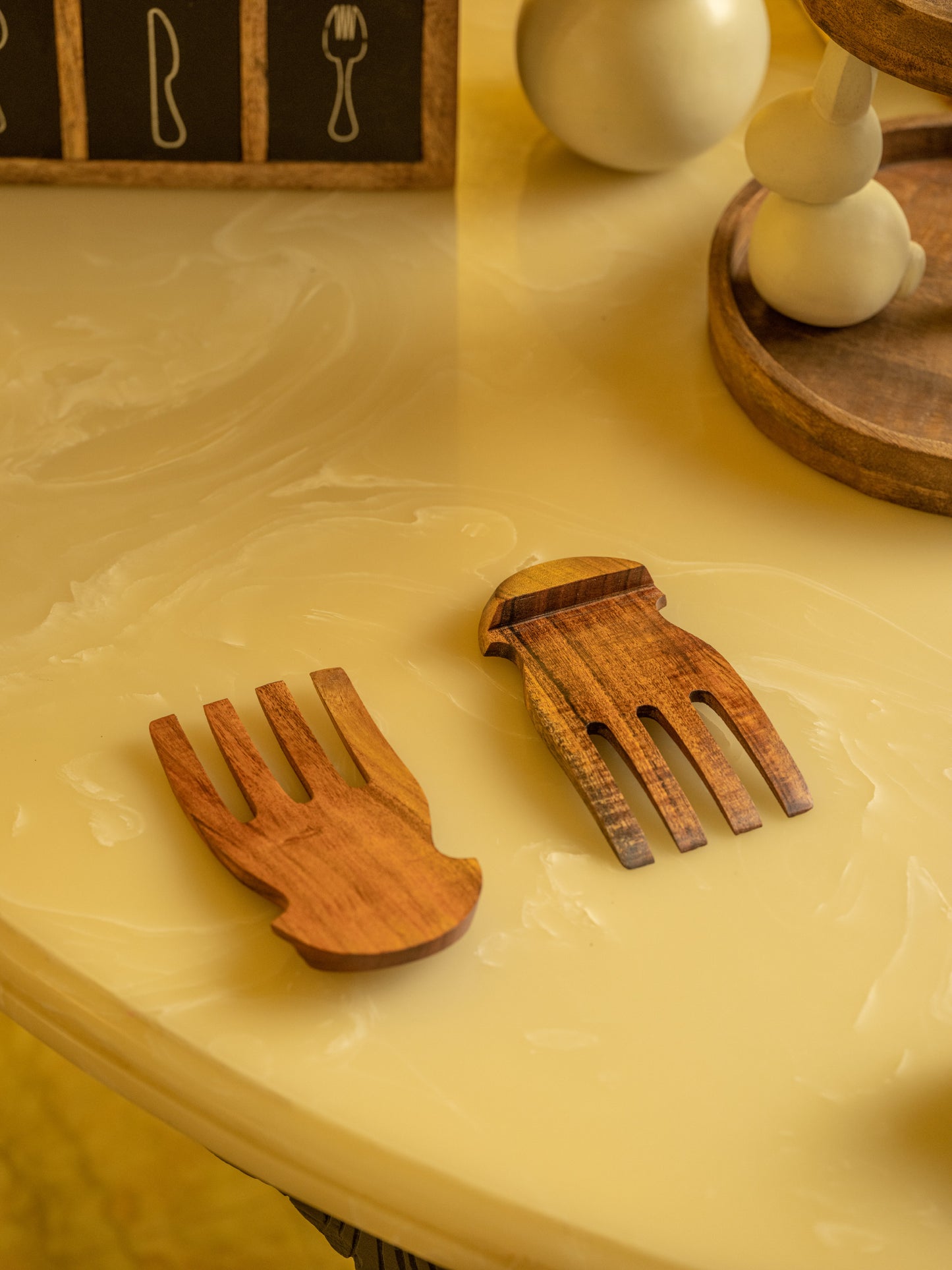 Saanjha - Wooden salad forks