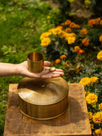 Sunhera Saar - Golden brass masala box
