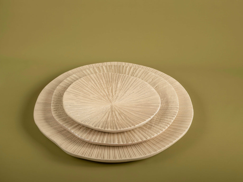 Kumud - Set of 3 textured serving platters