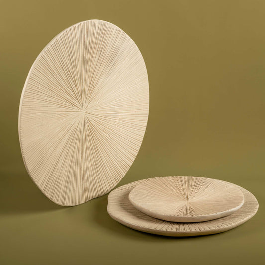 Kumud - Set of 3 textured serving platters