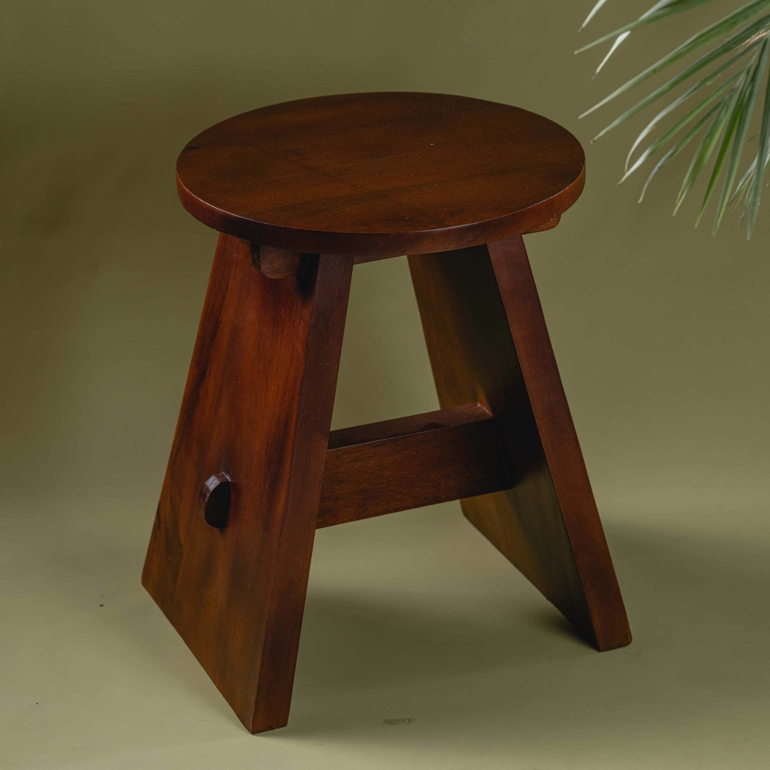 Burj - Two-legged handcrafted wooden stool