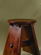 Burj - Two-legged handcrafted wooden stool