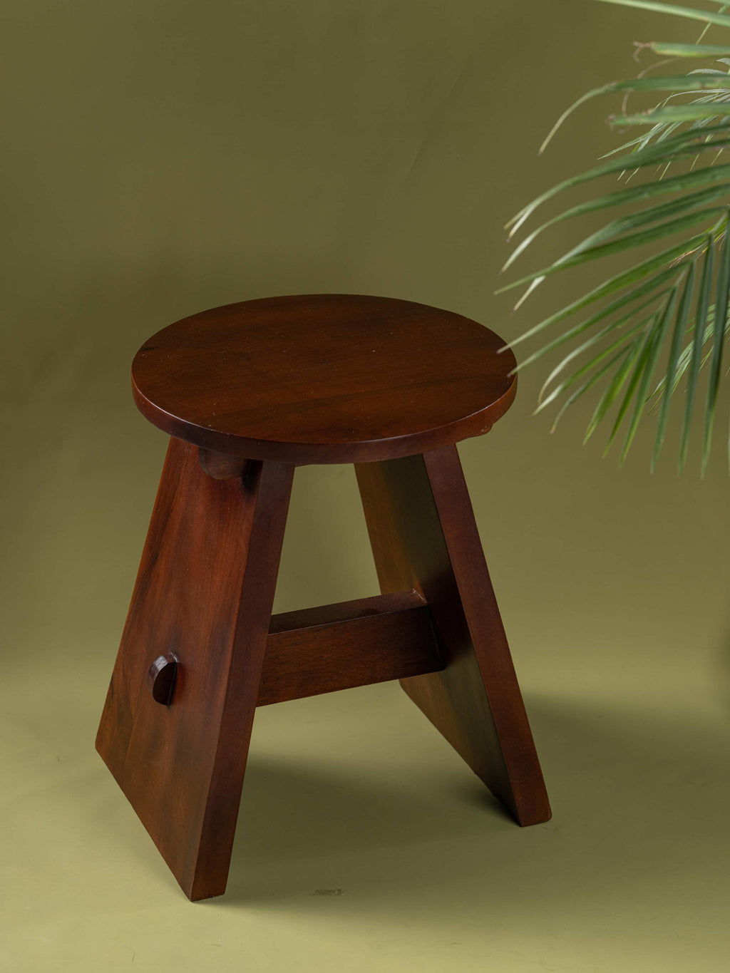 Burj - Two-legged handcrafted wooden stool