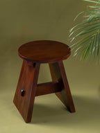 Burj - Two-legged handcrafted wooden stool
