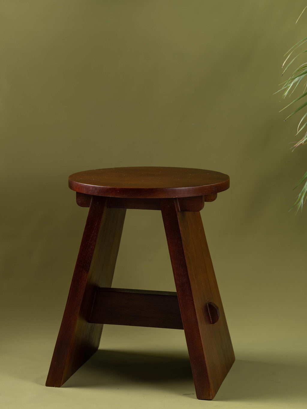 Burj - Two-legged handcrafted wooden stool