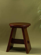 Burj - Two-legged handcrafted wooden stool