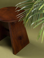 Burj - Two-legged handcrafted wooden stool