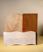 Taarash - Set of 3 striped beautiful wooden platters