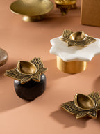 Pushp - Set of 4 Lotus Shaped Brass Diyas