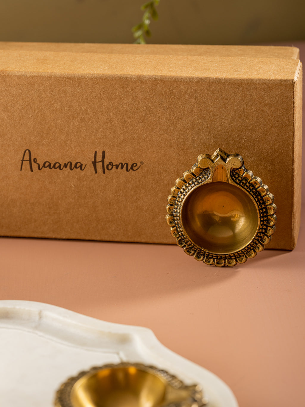 Deep - Set of 4 Intricately Carved Classic Brass Diyas
