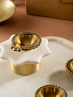 Deep - Set of 2 Intricately Carved Classic Brass Diyas