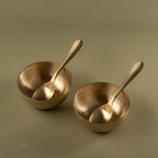 Manjari - Set of 4 bowls and spoons set with leaf motif
