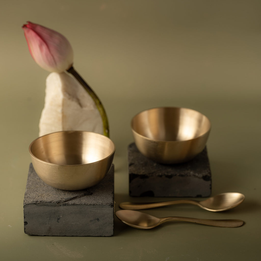 Gul - Bowls and spoons set with palm tree motif
