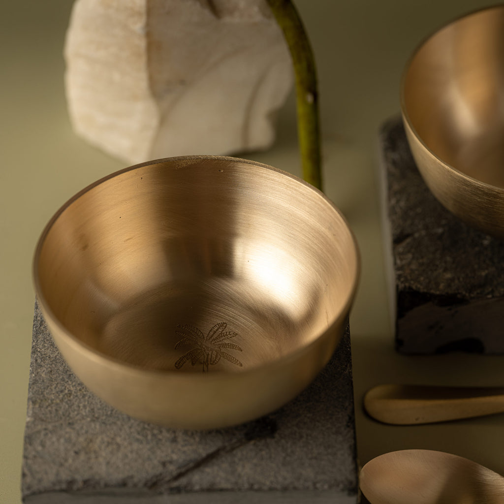 Gul - Bowls and spoons set with palm tree motif
