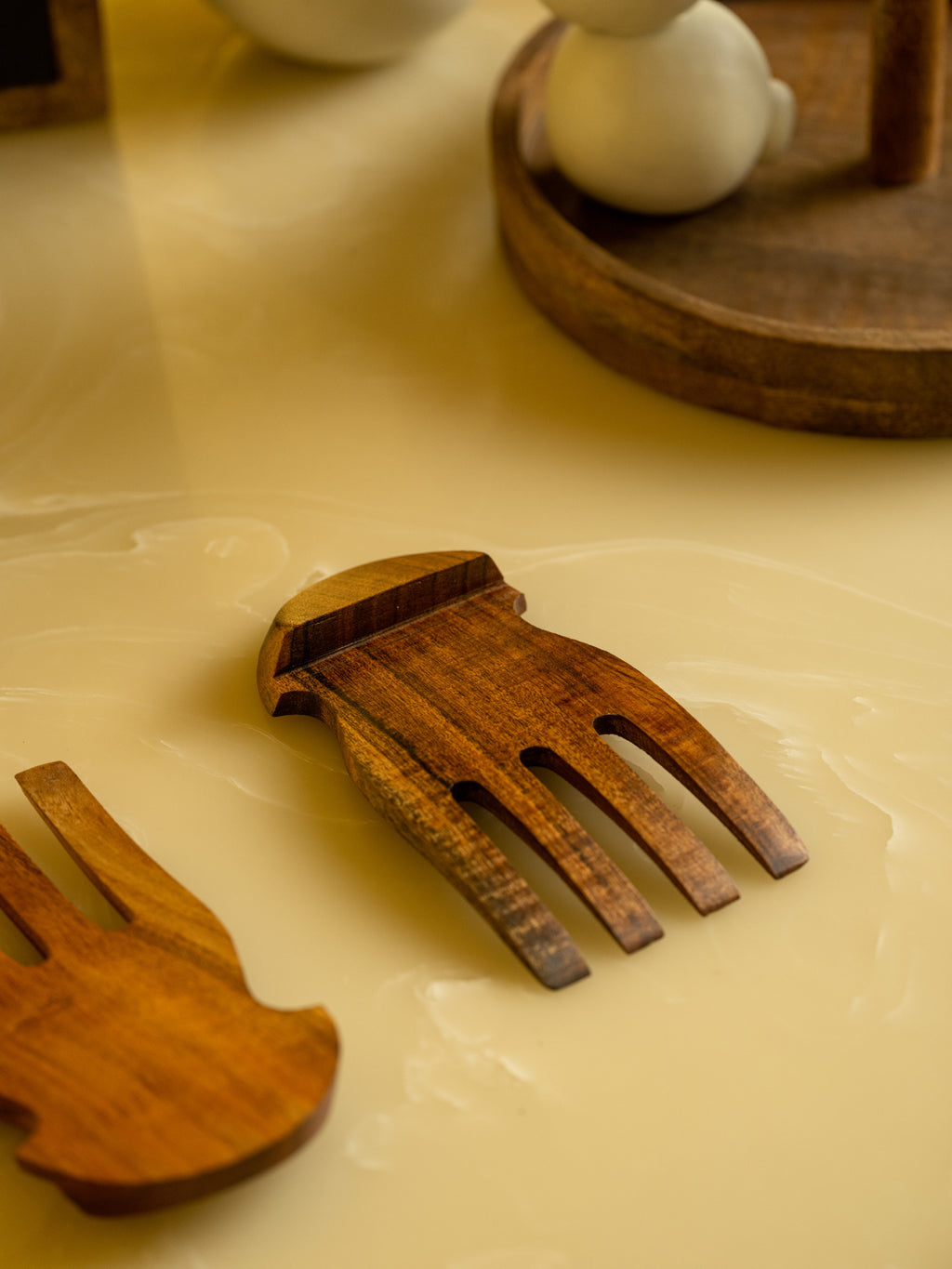 Saanjha - Handcrafted Wooden salad forks