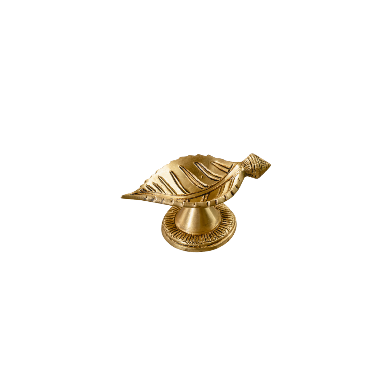 Patram Diya- 1  Leaf Shaped Brass Diya