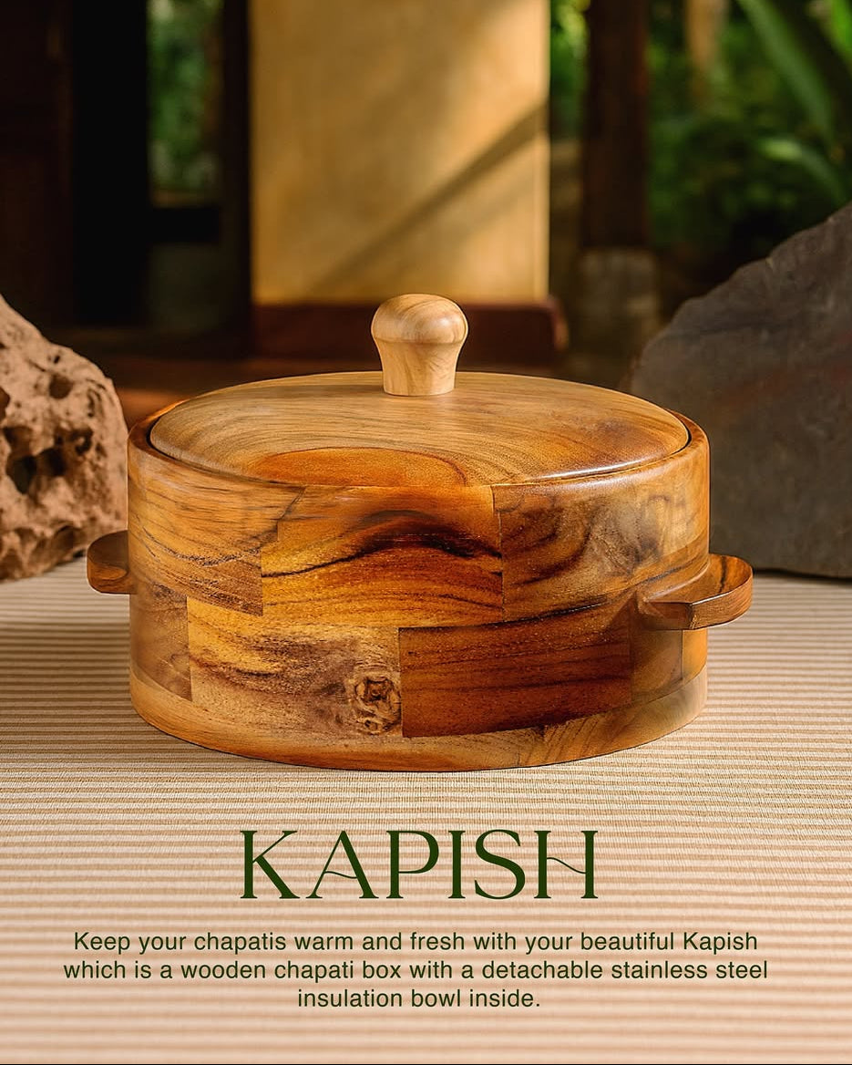 Kapish - Attractive wooden chapati box