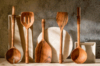 Garoh - Set of 5 unique wooden ladles & spatulas