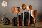 Garoh - Set of 5 unique wooden ladles & spatulas