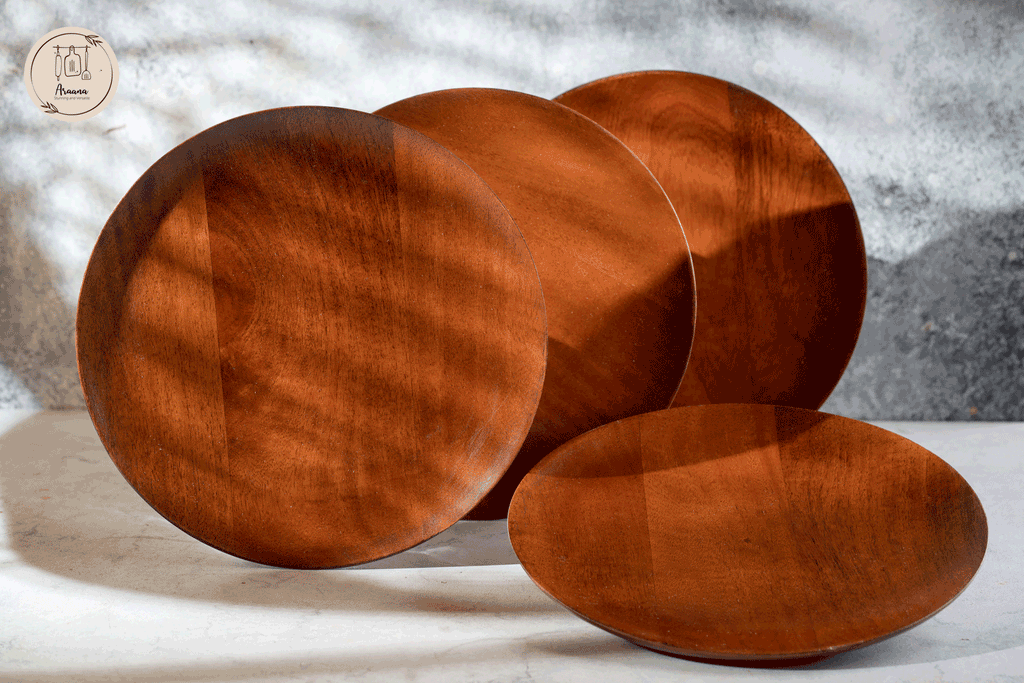 Chakr - Set of 4 wooden plates