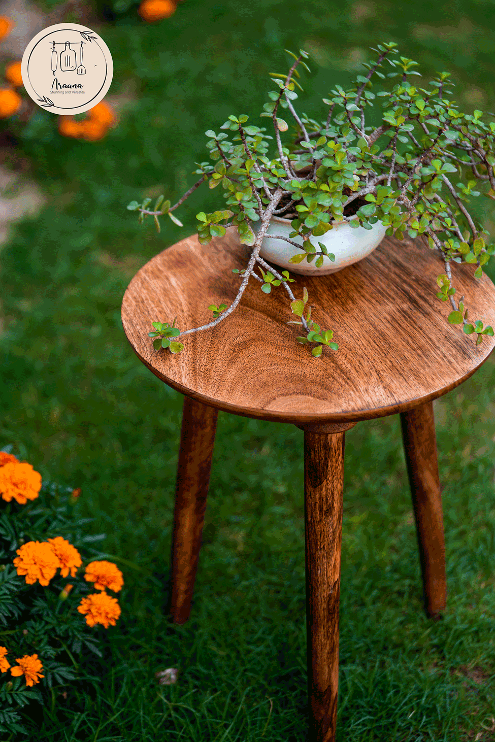 Saral Uttmansh - 3 legged wooden stool