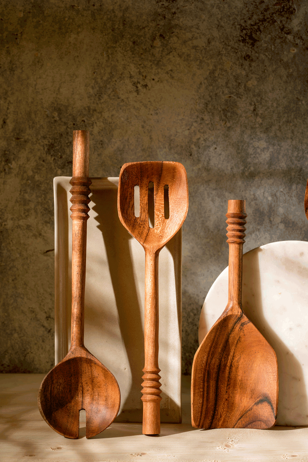 Garoh - Set of 5 unique wooden ladles & spatulas