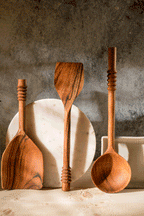 Garoh - Set of 5 unique wooden ladles & spatulas